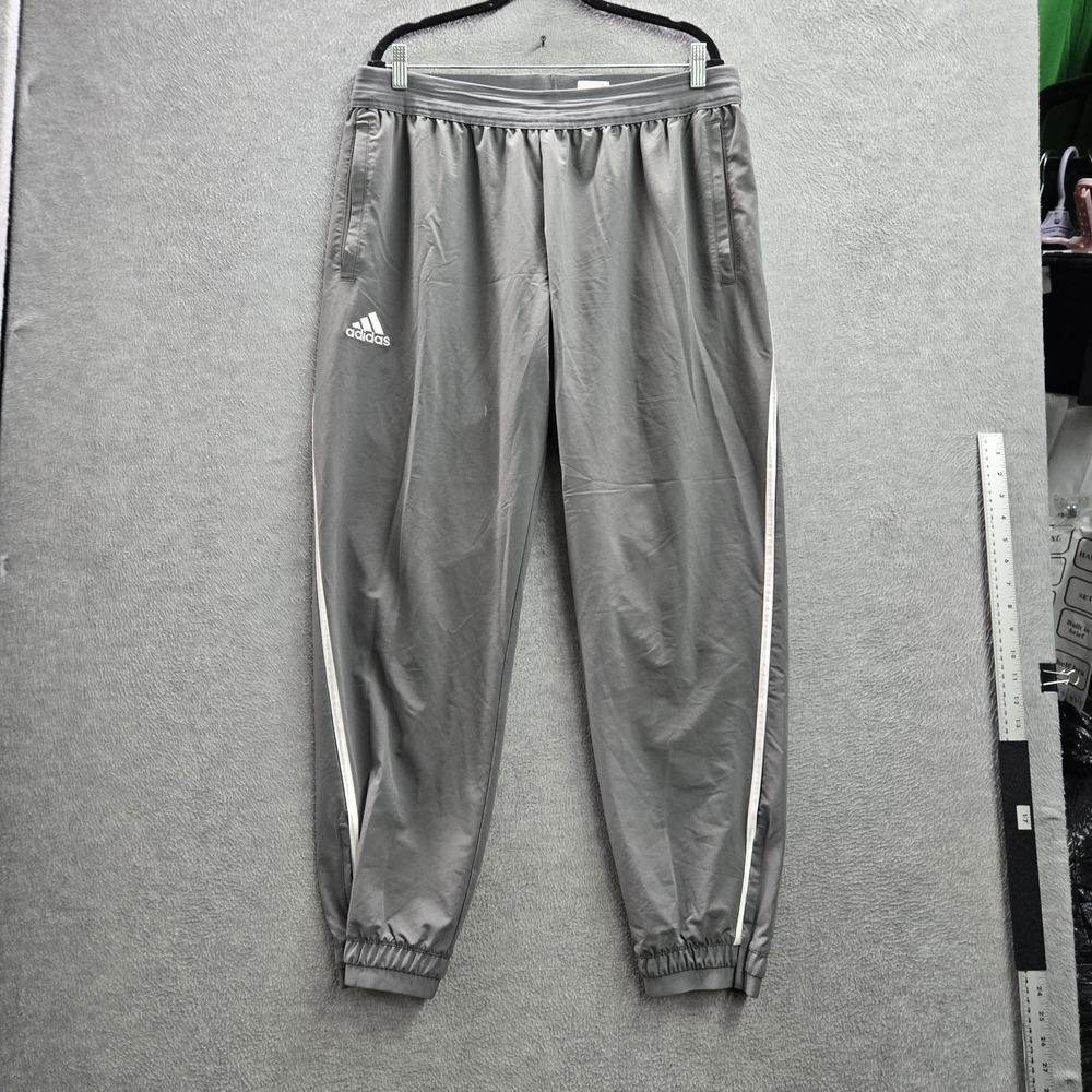 Adidas Men Activewear Pants XL Gray Track Pants Training Sideline Woven READ